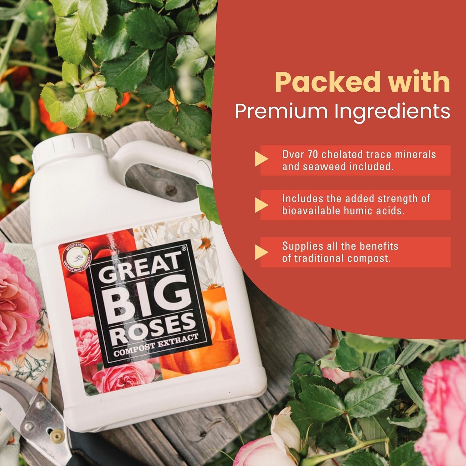 Great Big Roses 1 Gallon Soil Booster – Enhances Growth for Vibrant Flowers