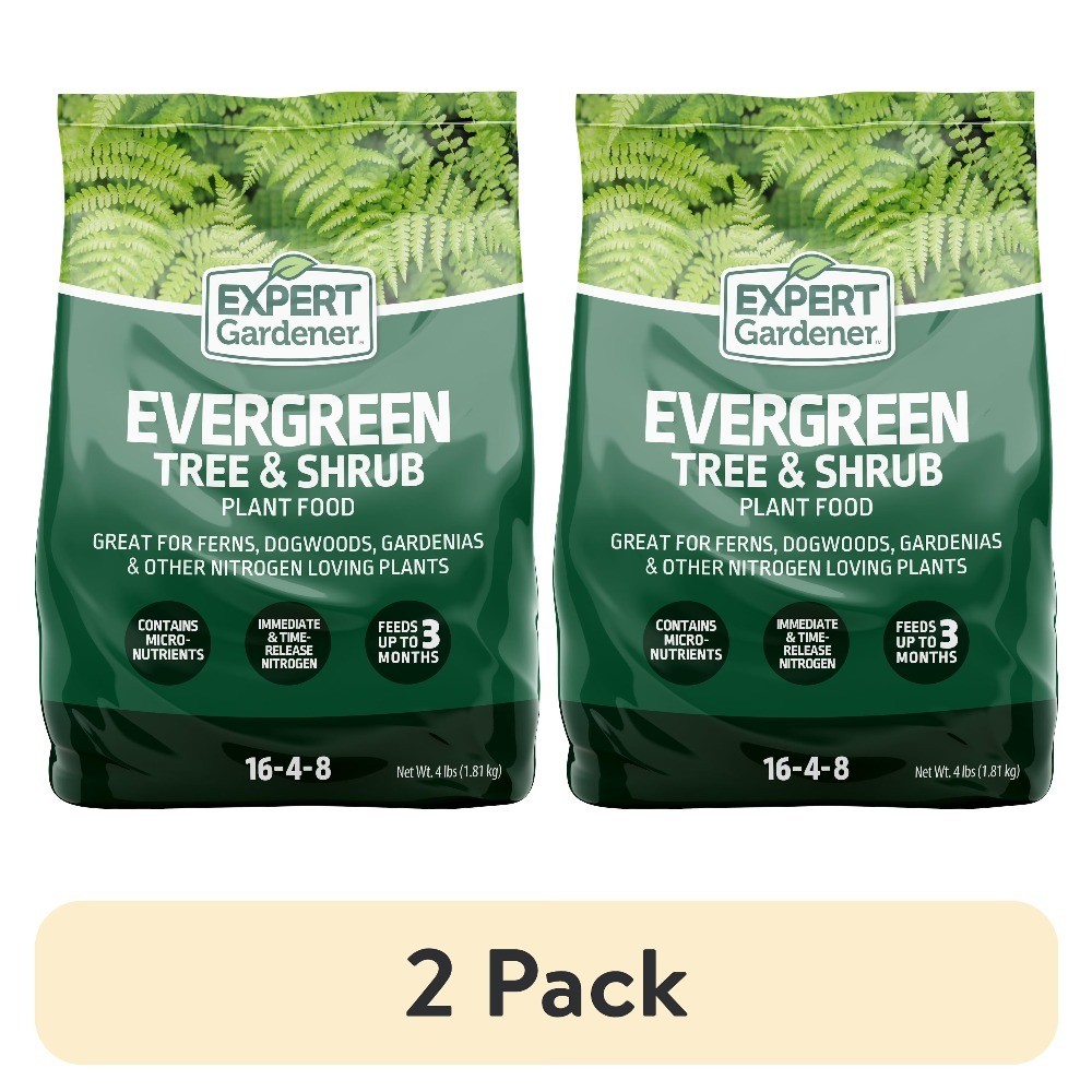 Evergreen Tree and Shrub Fertilizer Plant Food 16-4-8 NPK 4 lb 2 Pack