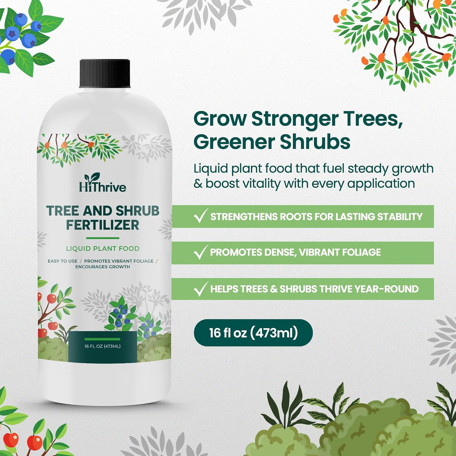 16Oz Tree and Shrub Plant Food – Makes 16 Gallons of Tree and Shrub Fertilizer,
