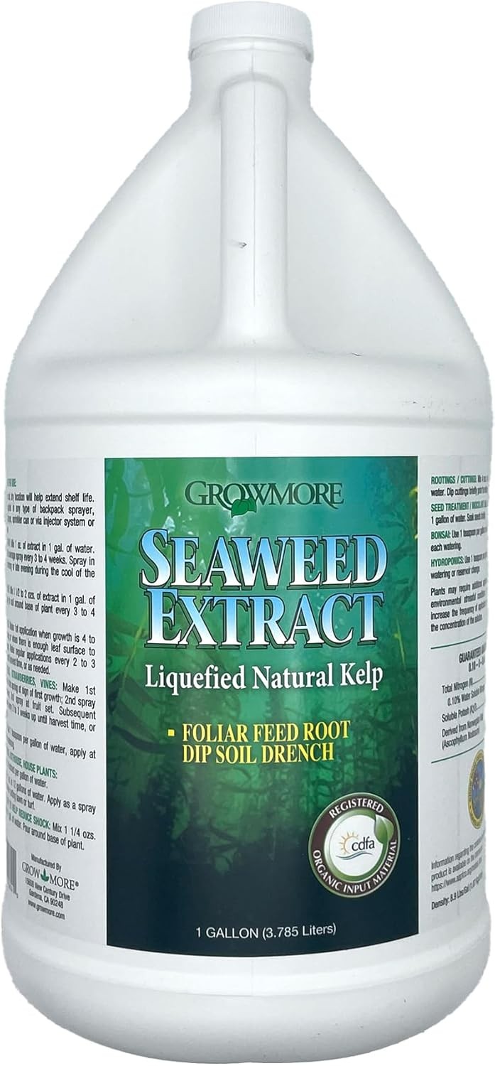 Grow More Liquified Seaweed Extract Fertilizer 1 Gallon 128oz