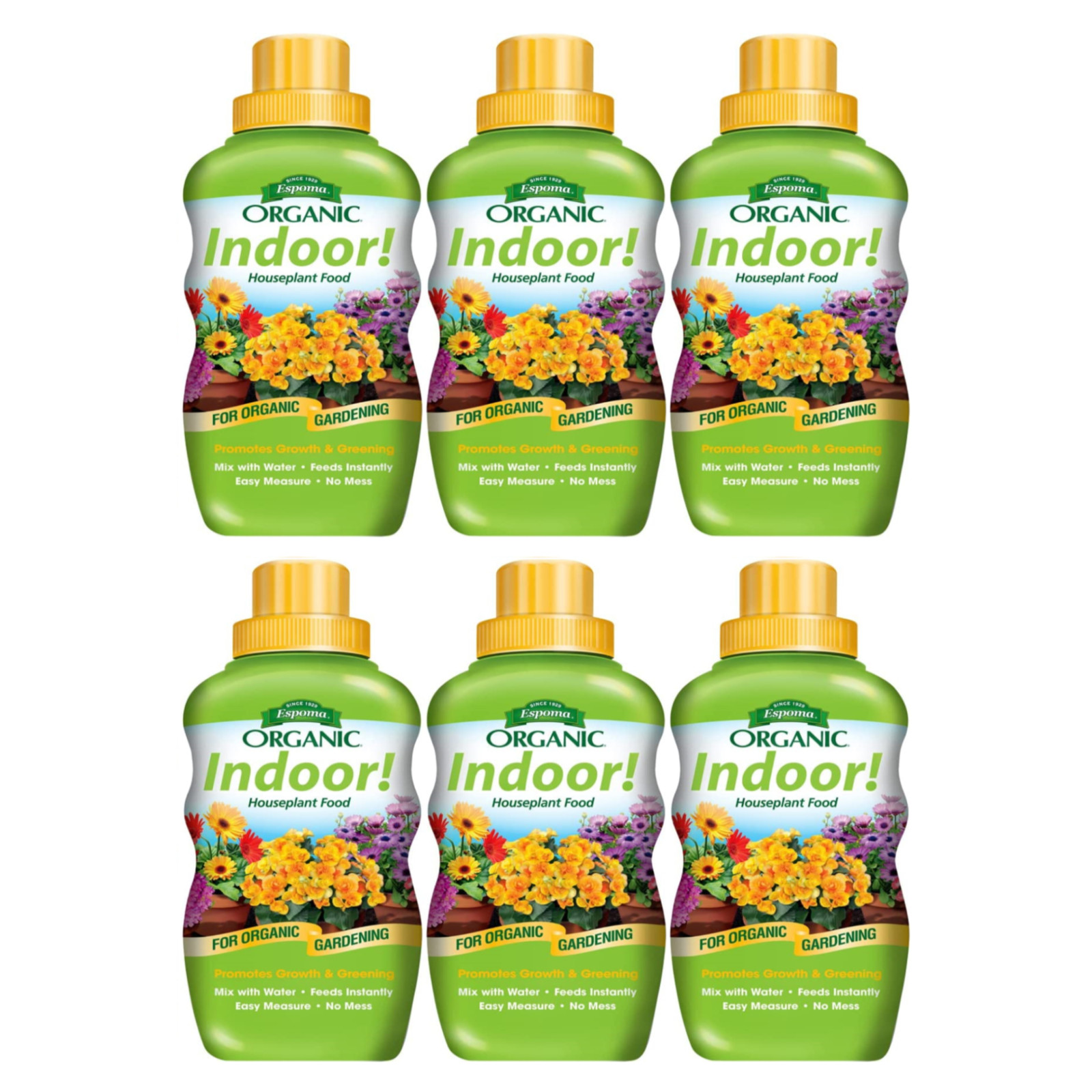 Espoma Organic Indoor Houseplant Food, 8oz Bottles, 6 Pack