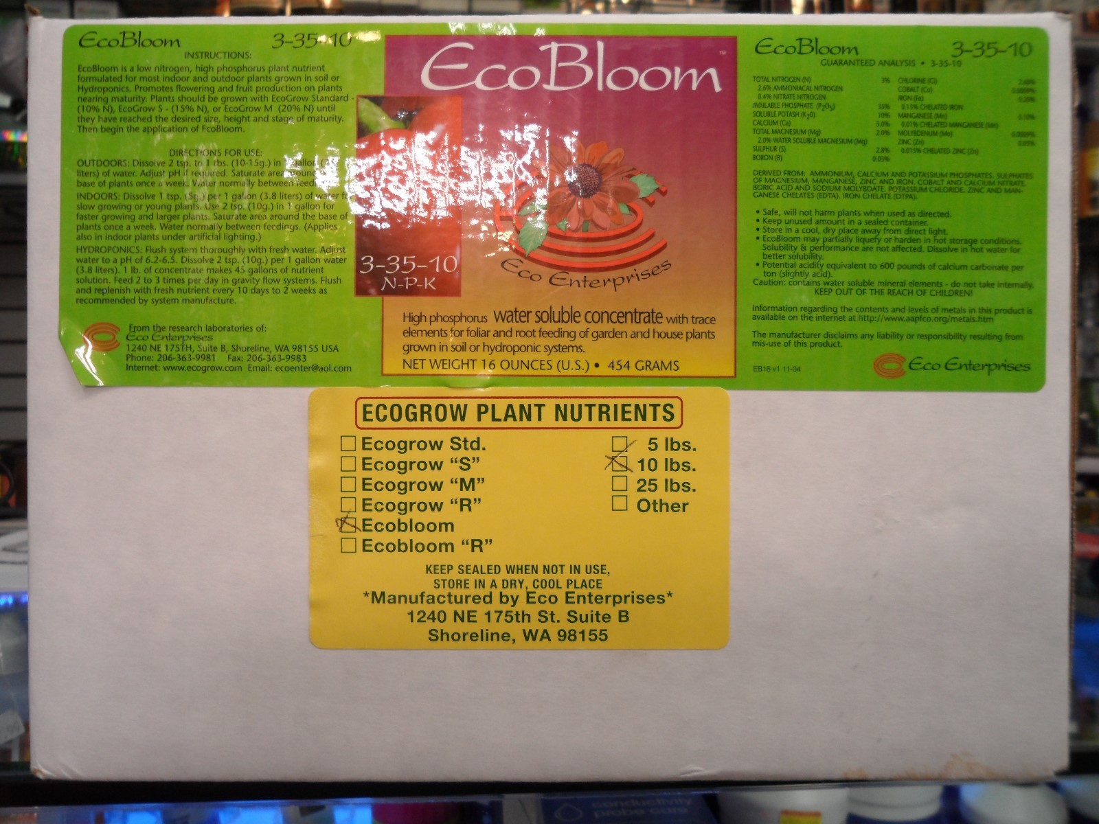 Eco Enterprises Grow or Bloom Nutrients