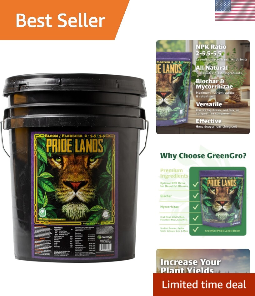 Pride Lands Premium Organic Bloom Fertilizer with NO Fillers, Bigger Buds, Fl…