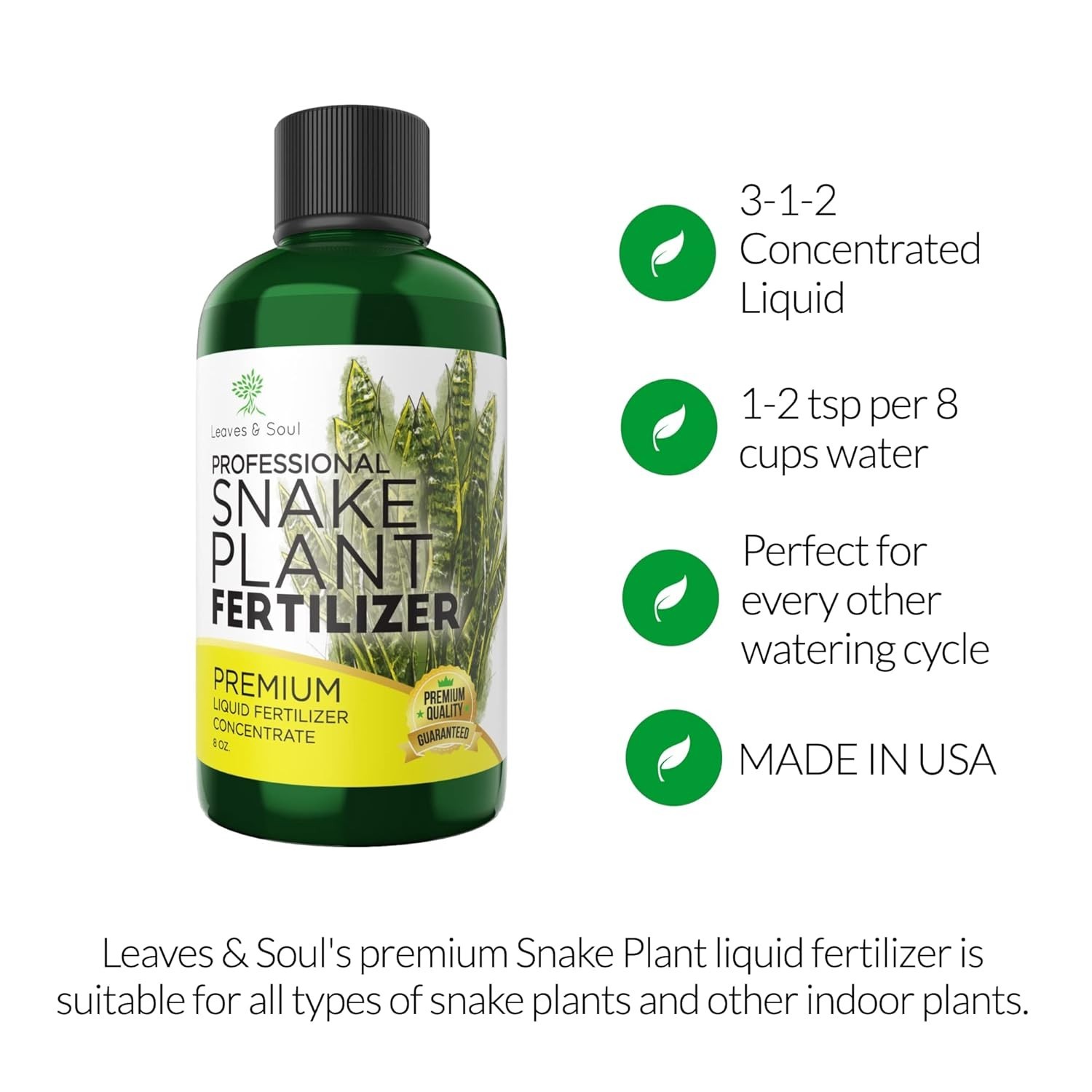 3-1-2 Liquid Fertilizer for Snake Plants – 8 oz for Flourishing Greenery