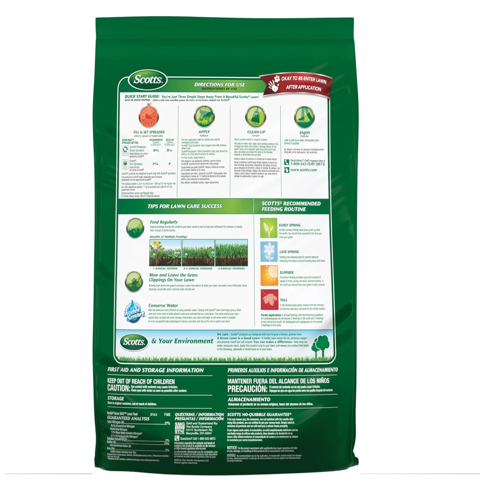 Scotts Green Max Lawn Food – Lawn Fertilizer for Grass 5,000 sq. ft., 16.67 lbs.