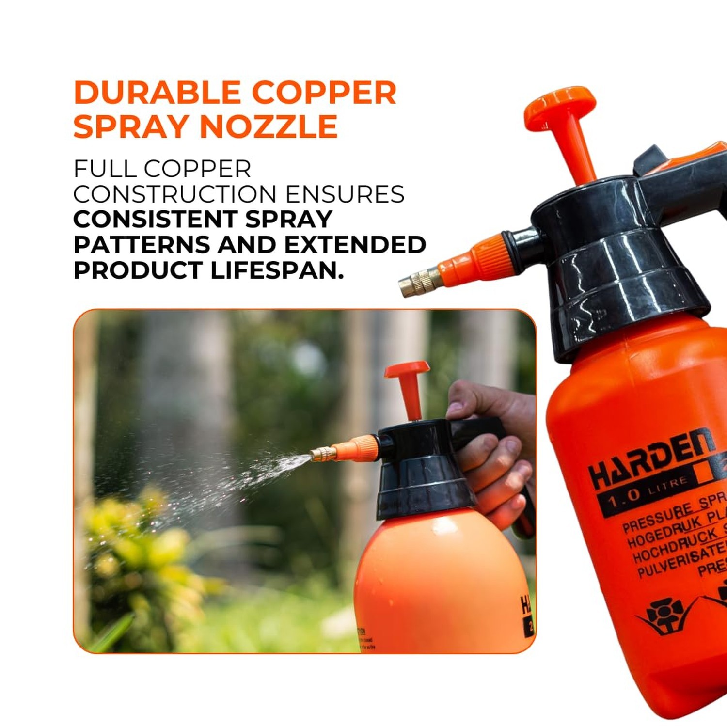34oz (0.26 Gallon) Pump Sprayer, Handheld Garden Sprayer for Weeds, Plants, L…