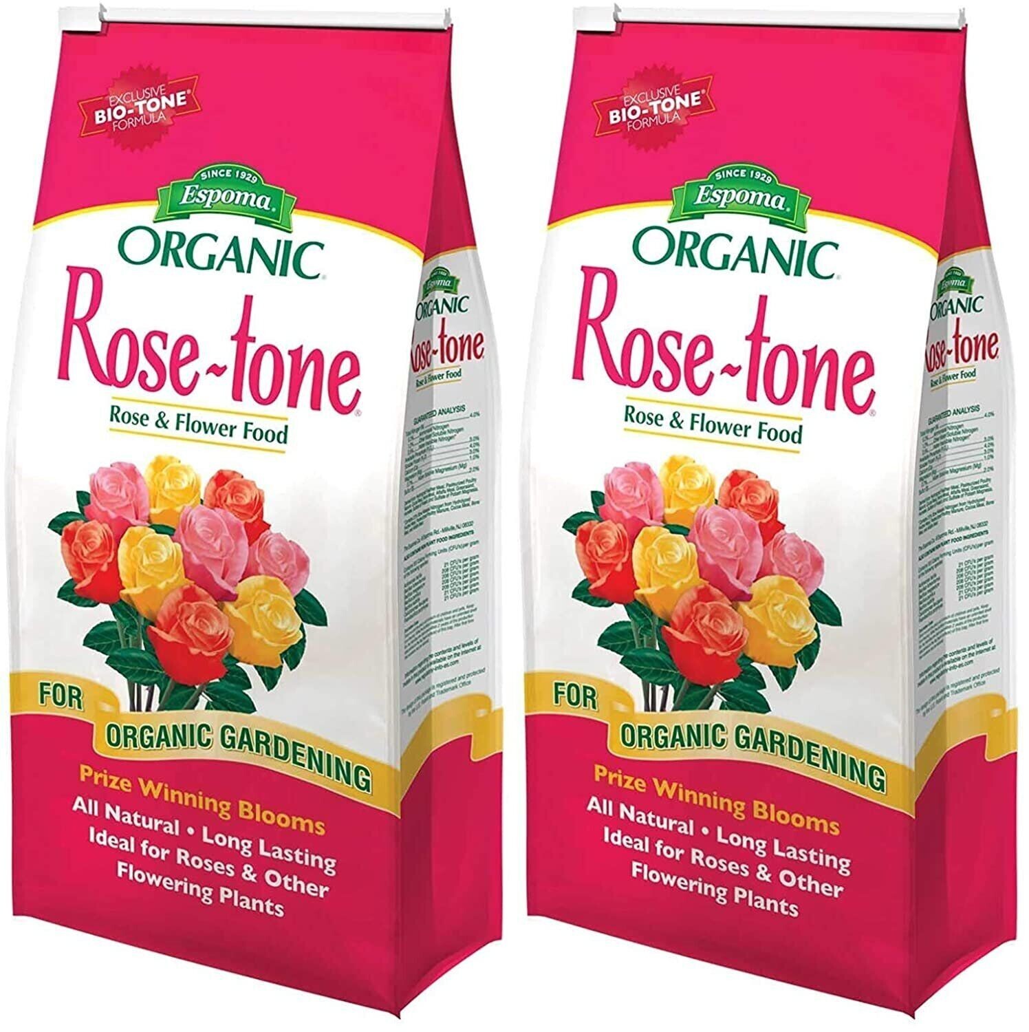 Espoma RT4 4 Pound Rose-Tone 4-3-2 Organic Plant Food Fertilizer – Pack of 2