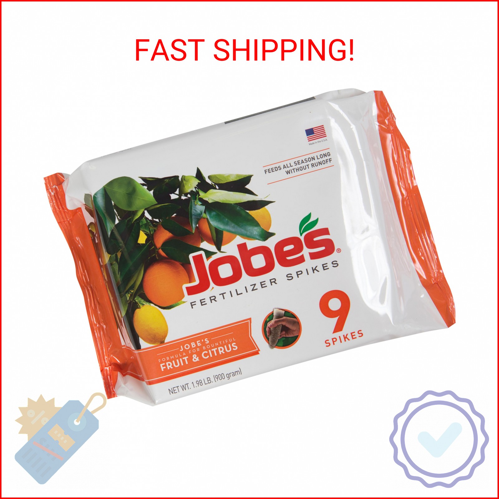 Jobe’s Garden Fertilizer Spikes, Easy Plant Care Slow Release Fertilizer for Fru