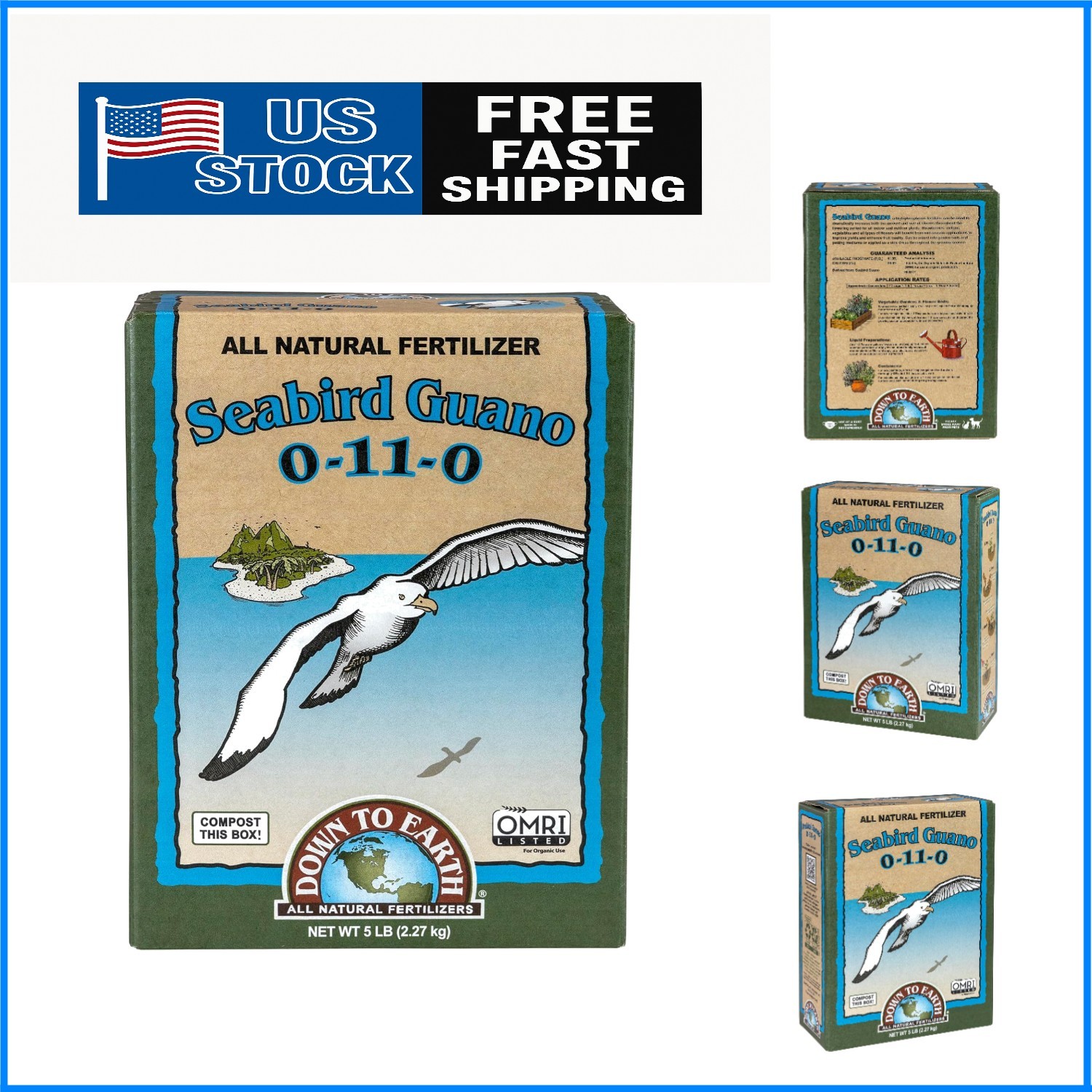 All Natural 5 lb Seabird Guano Fertilizer – Boosts Blooms & Soil Health