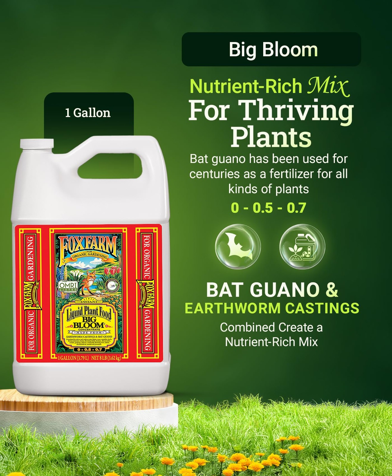 Fox Farm Big Bloom Liquid Plant Food – Organic Bloom Fertilizer for Flowering…