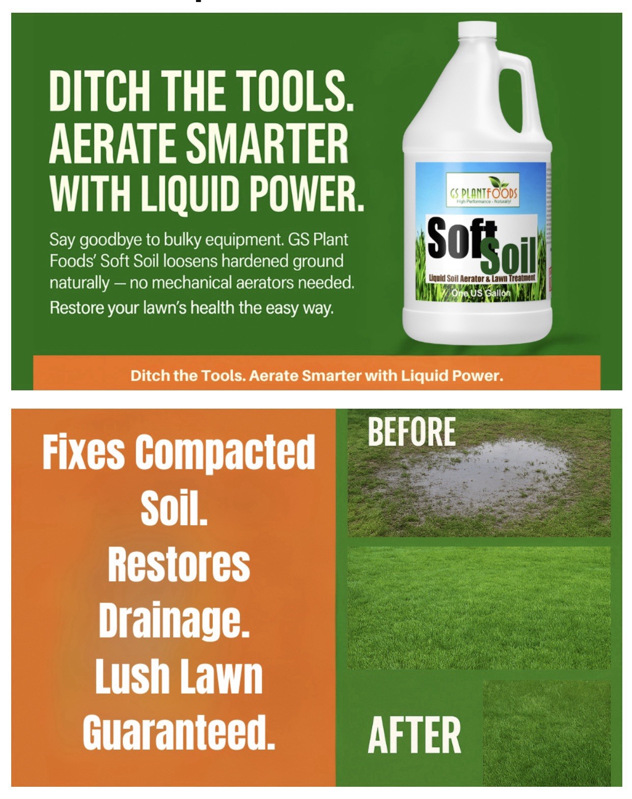 Soft Soil Liquid Soil Aerator & Lawn Treatment by GS Plant Foods – 1 Gallon