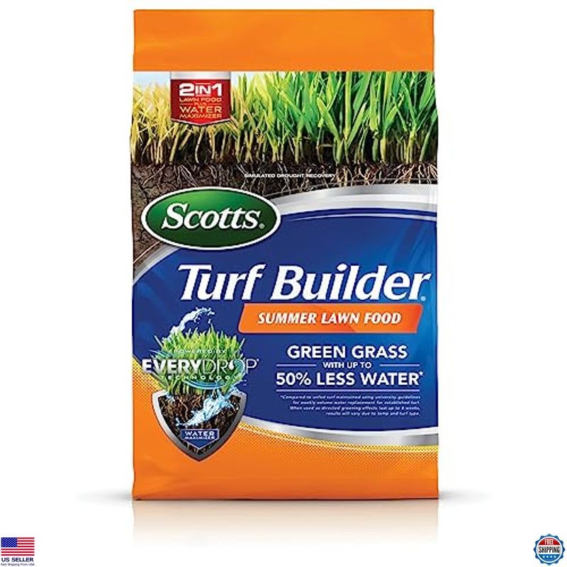 Summer Lawn Fertilizer with Water Maximizer, Safe for All Grass Types, 9.42 lbs