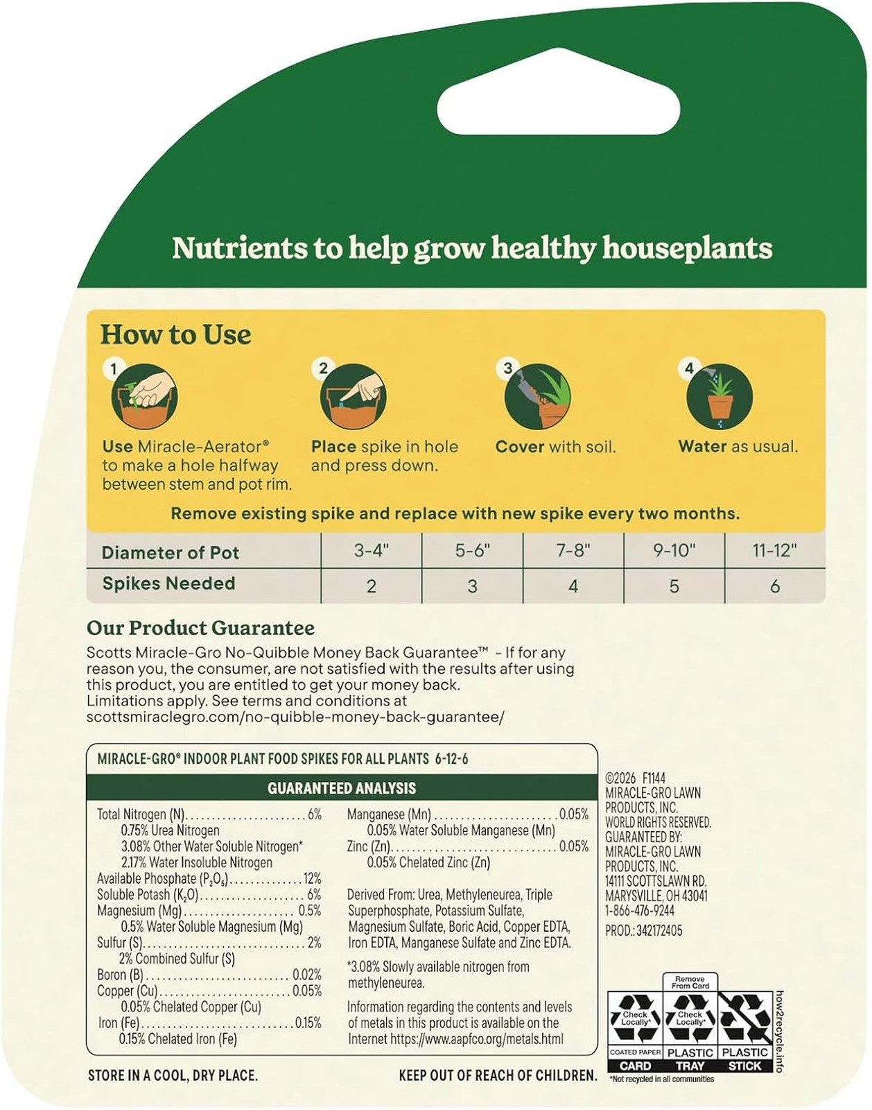 Indoor Plant Food Spikes for All Plants, Fertilizer Spikes for Houseplants