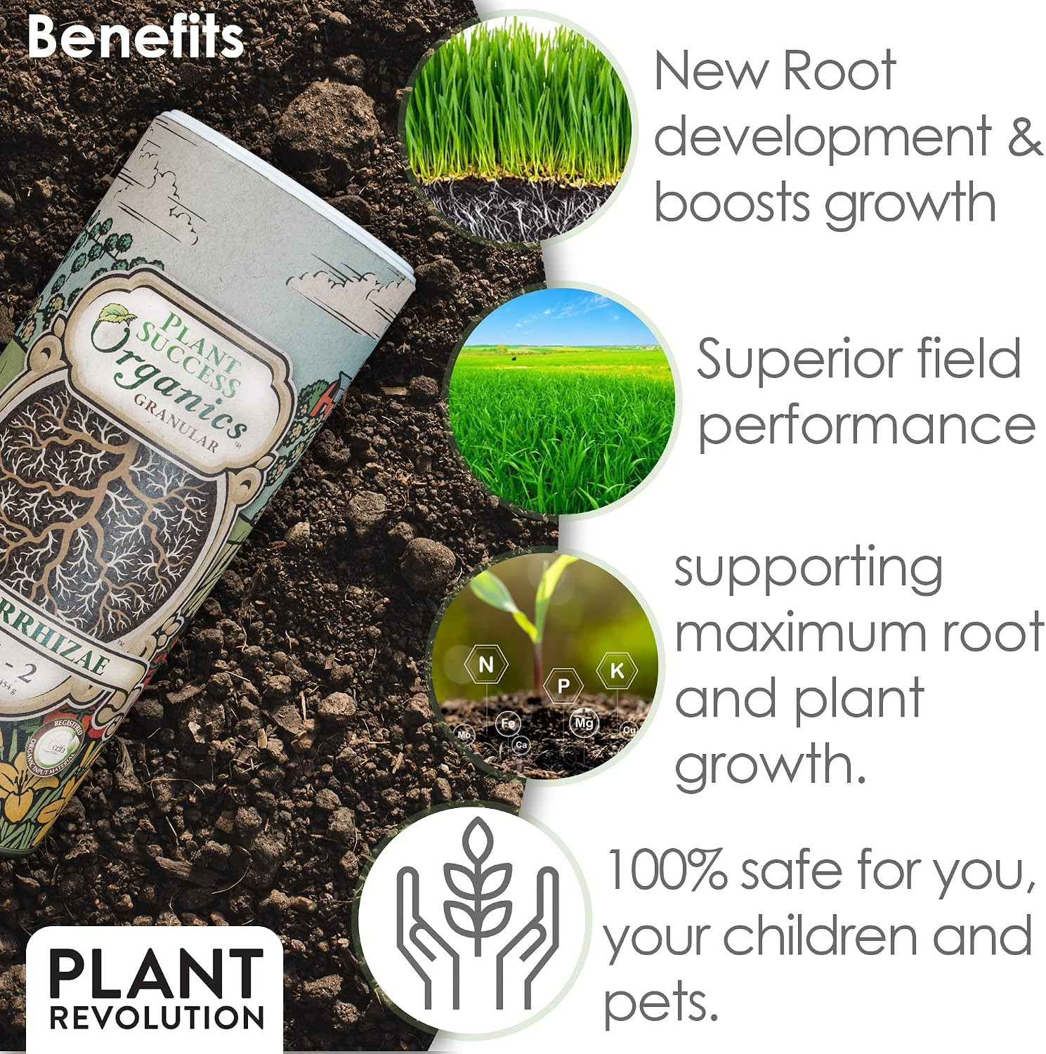 Mycorrhizal Fungi plus Starter Fertilizer for Plants, Plant Success Organics, Ro