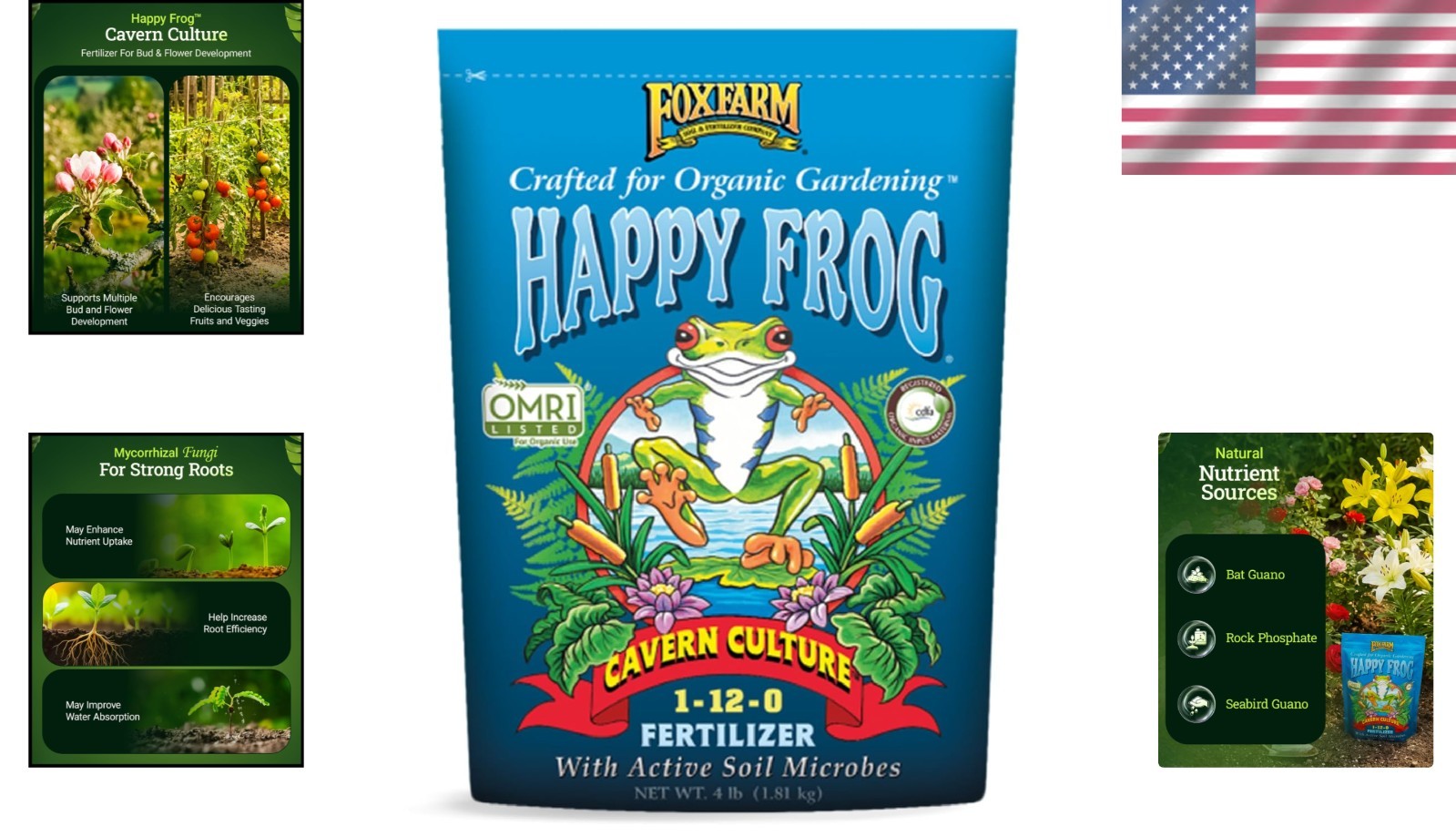 Happy Frog Cavern Culture Fertilizer – 1-12-0 Organic Blend for Bud Development