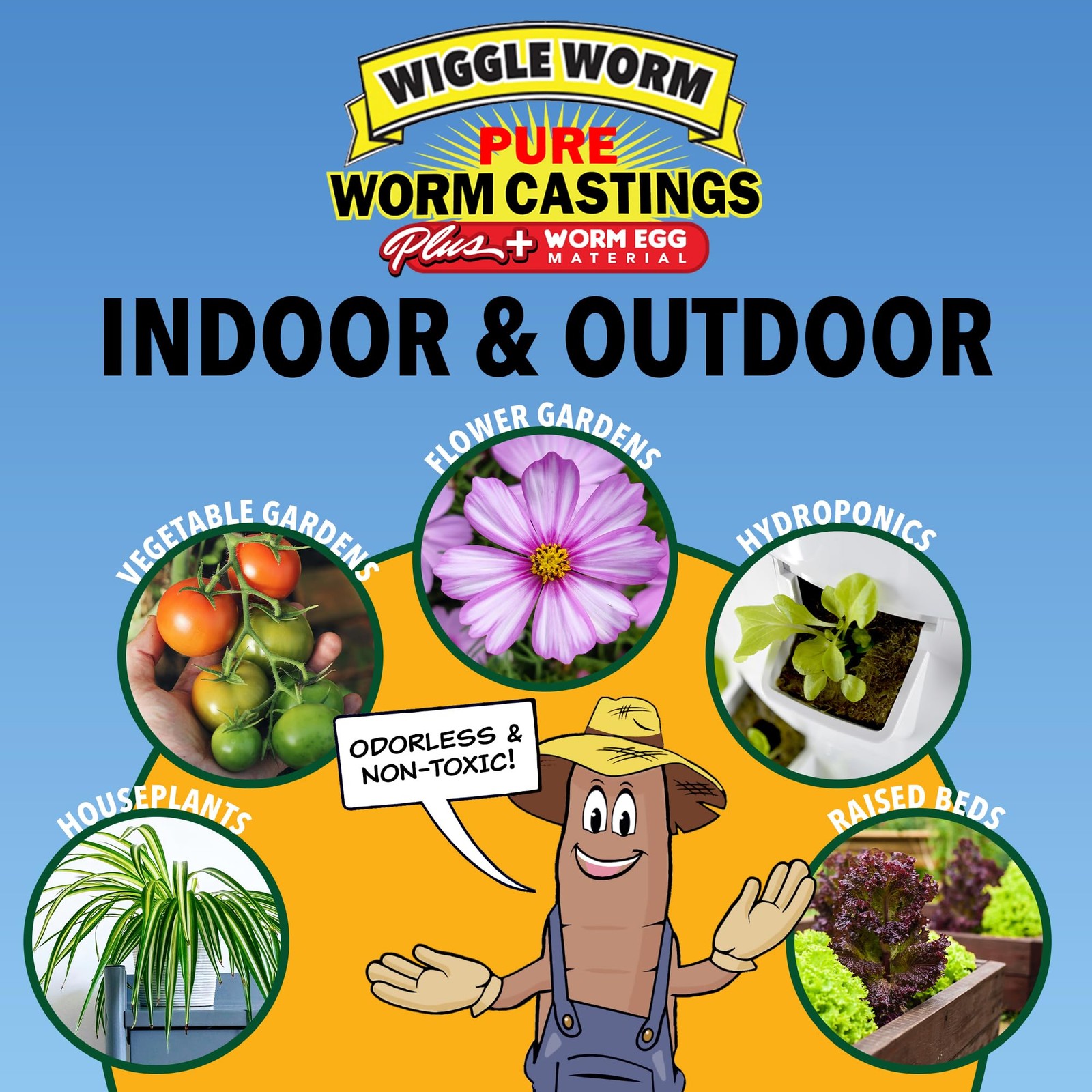 100% Pure Worm Castings Plus Worm Egg Material, 40lbs – Fertilizer and Soil A…