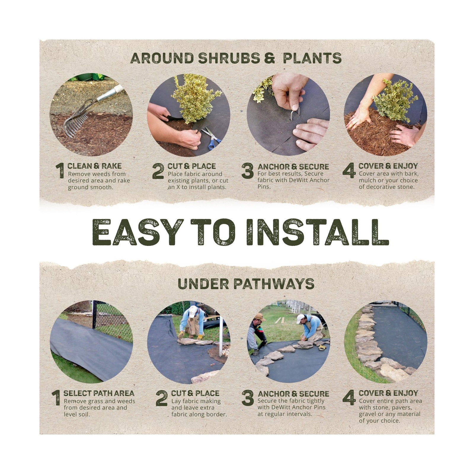 Dewitt Pro-5 Weed Barrier Fabric 5 oz, 4×250 & 6×250 Feet – Heavy-Duty Wov