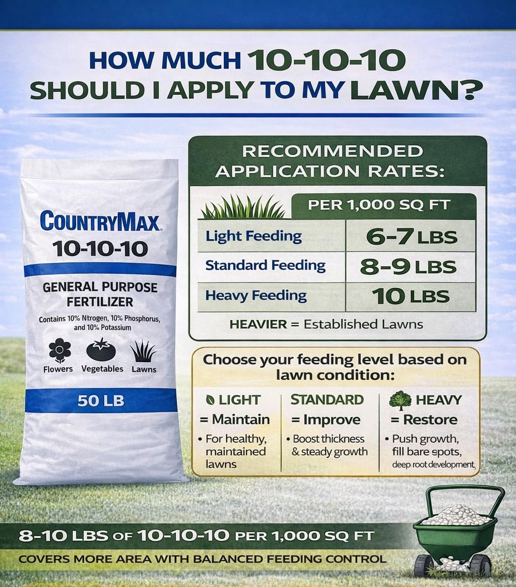 50 lb All-Purpose Fertilizer – Safe for Flowers, Vegetables & Lawns – 10-10-10