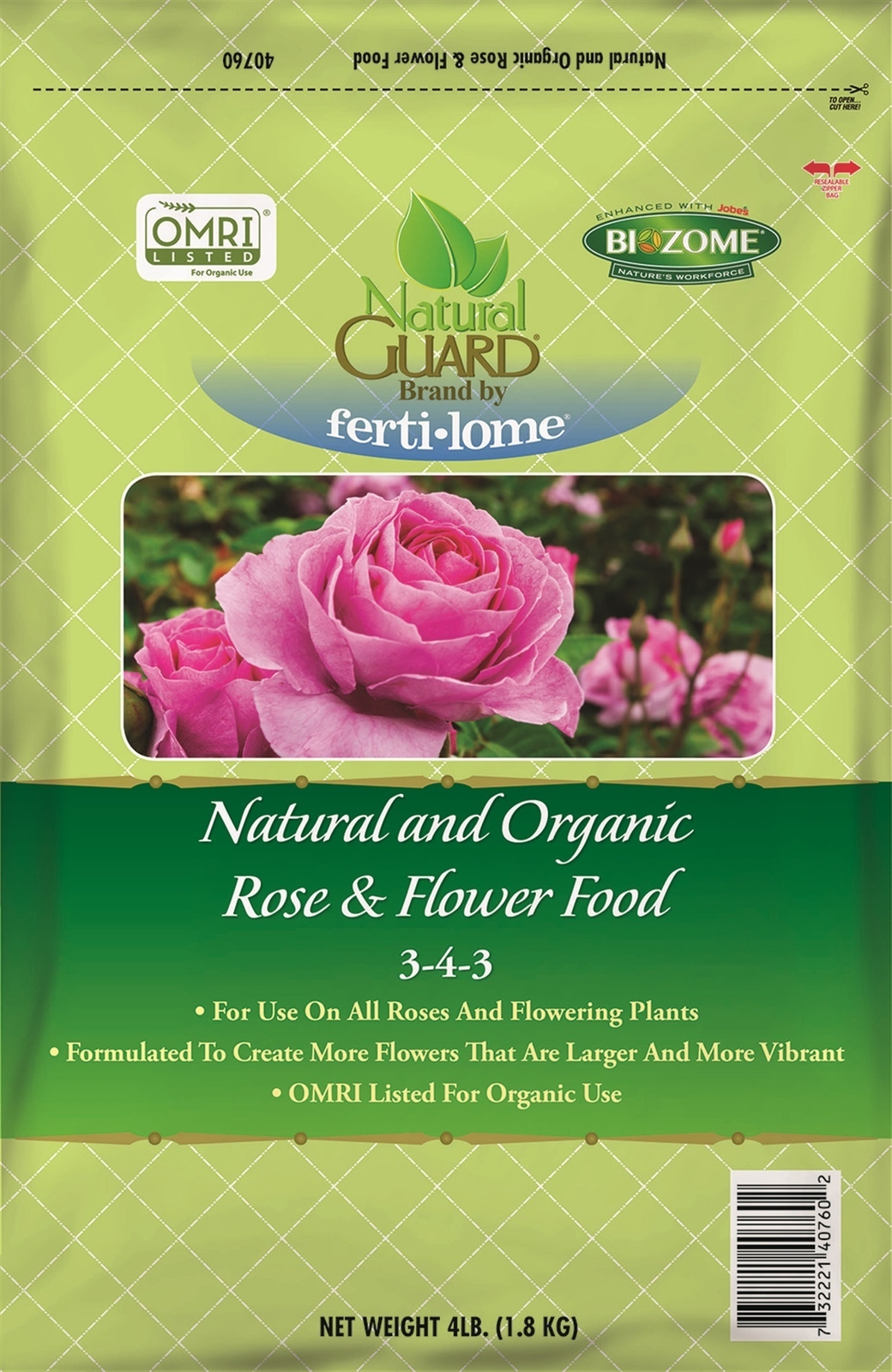 Fertilome Natural Guard Natural and Organic Rose and Flower Food 3-4-3, 4lbs (Pa