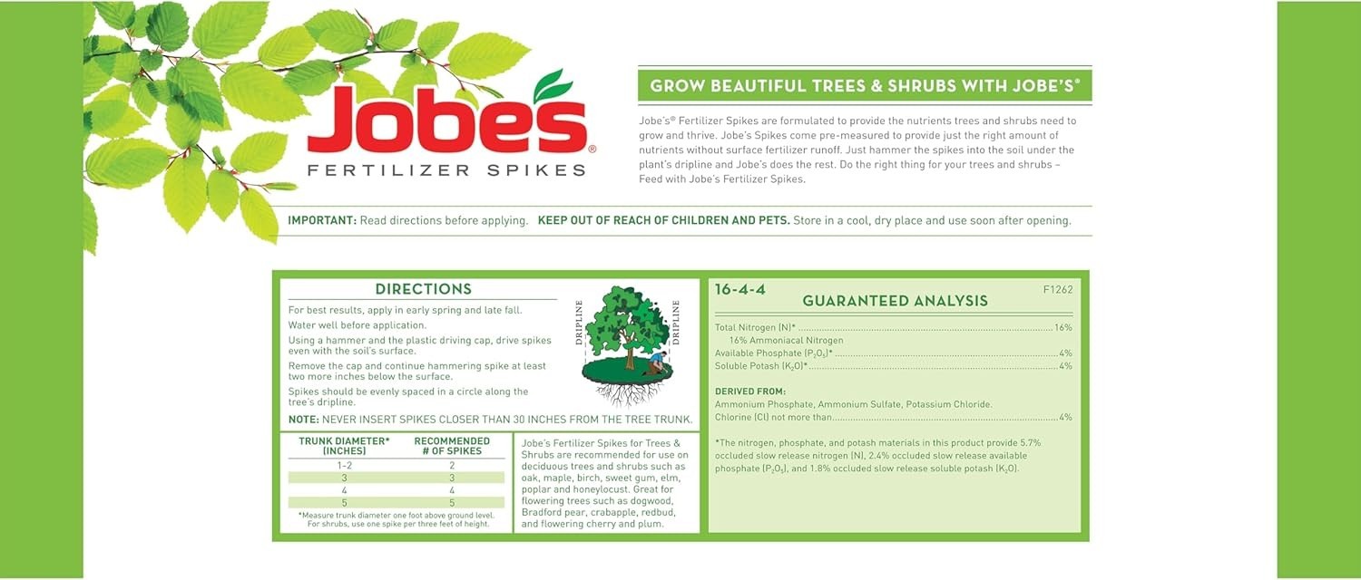 5-Pack Jobe’s Fertilizer Spikes for Oak, Maple & More – Simple Plant Nourishment