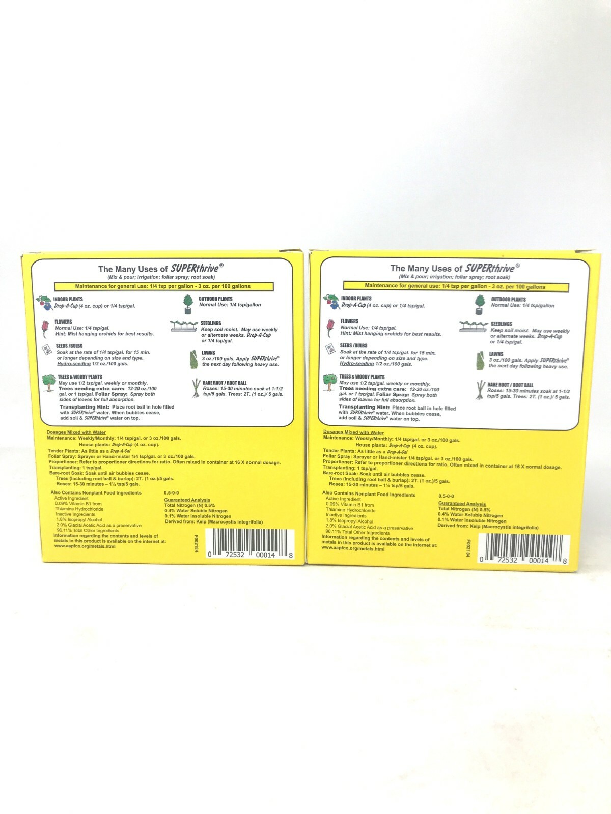 Superthrive 4oz Bottle Vitamin Solution Enhanced W/Kelp Plant Food 2-Pack