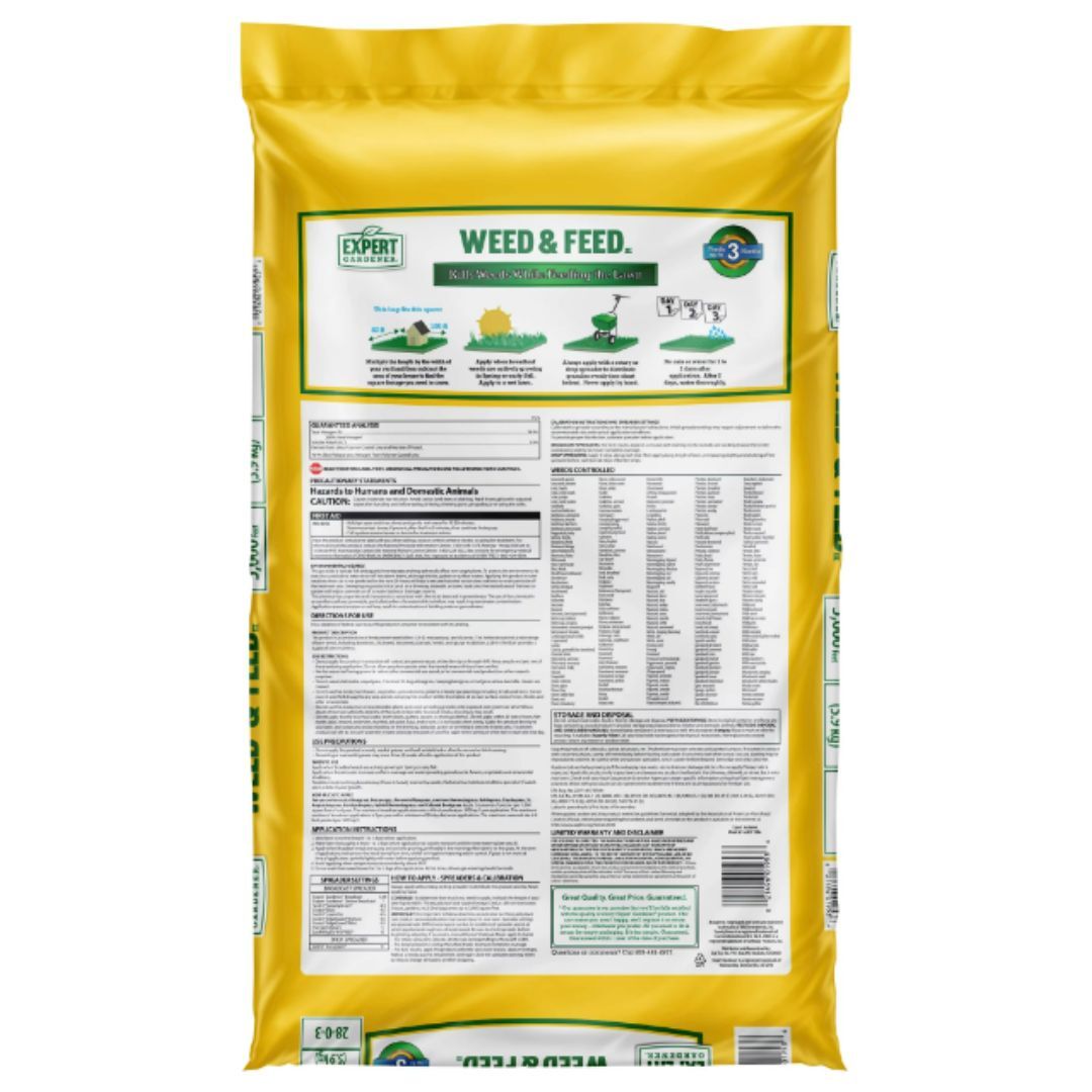 Expert Gardener Weed and Feed Fertilizer 28-0-3, 13.2 lb. Up to 5,000 Sq. Ft NEW