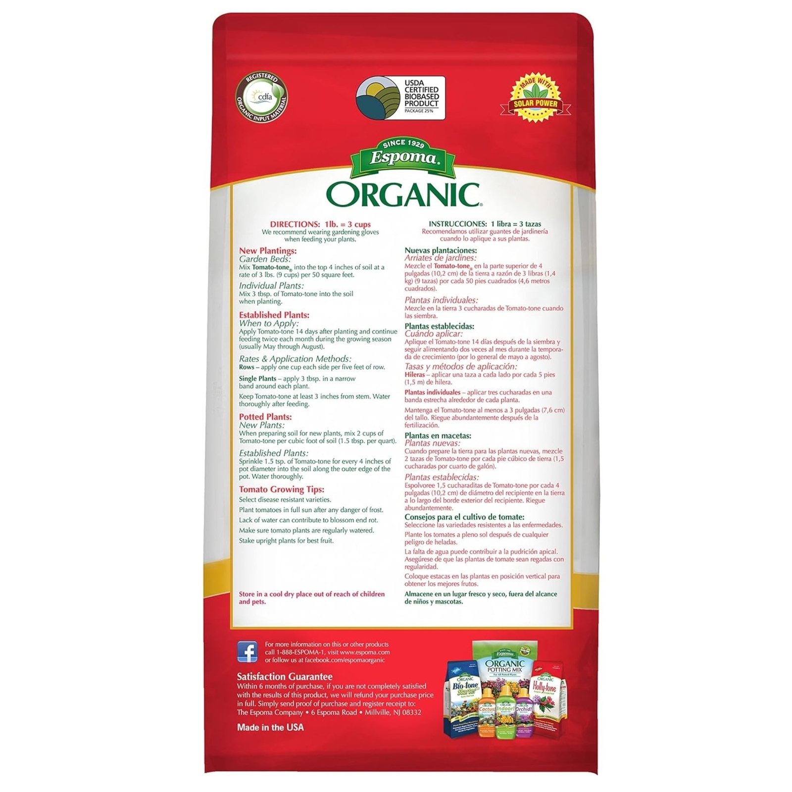 Espoma Organic Tomato-tone 3-4-6 with 8% Calcium, Plant Food , 4lb bag