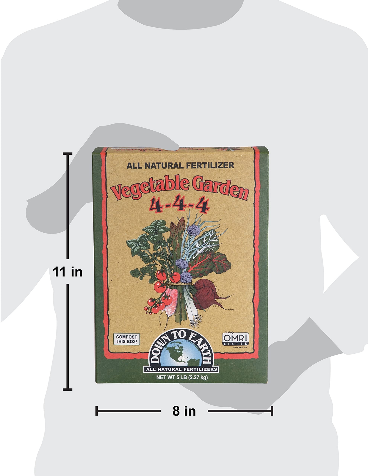 Down to Earth Organic Vegetable Garden Fertilizer 4-4-4 5lb