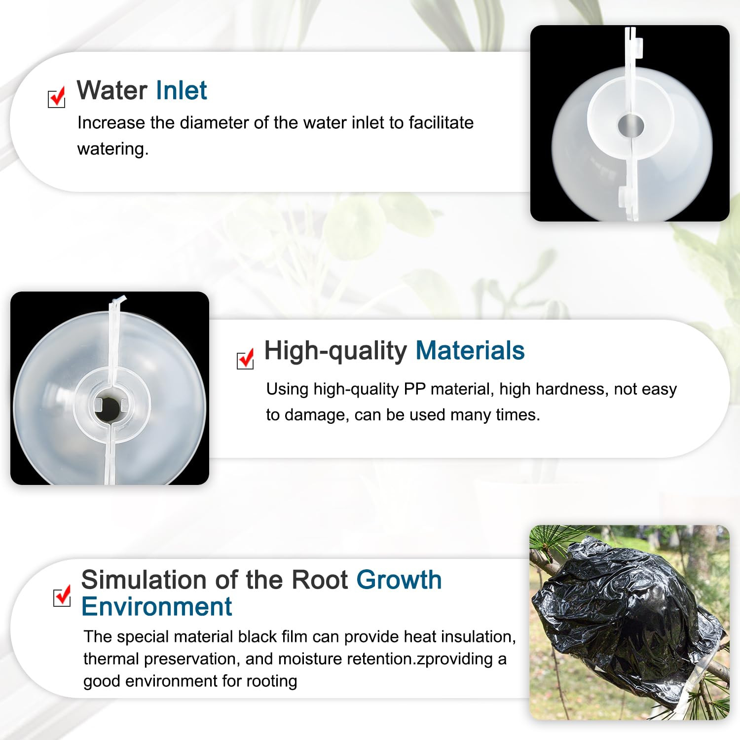 Plant Rooting Balls 8Pc Air Layering Propagation Kit Clear Reusable Grafting