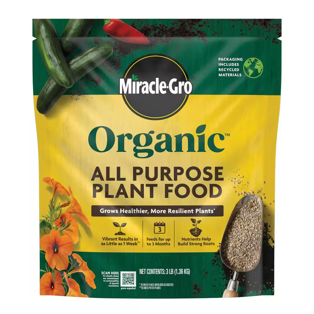 Organic All Purpose Plant Food 3 Lb. for Outdoor Container and In-Ground Plants,