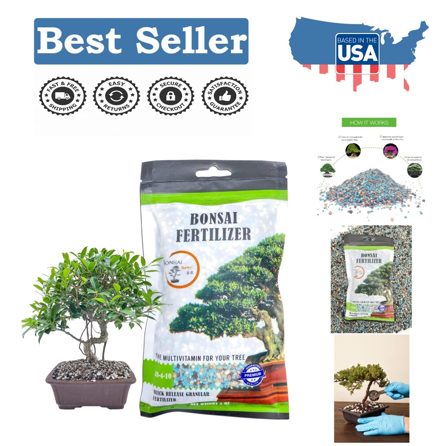 Nurturing 5oz Bonsai All-Purpose Fertilizer – Slow Release for Optimal Tree Care