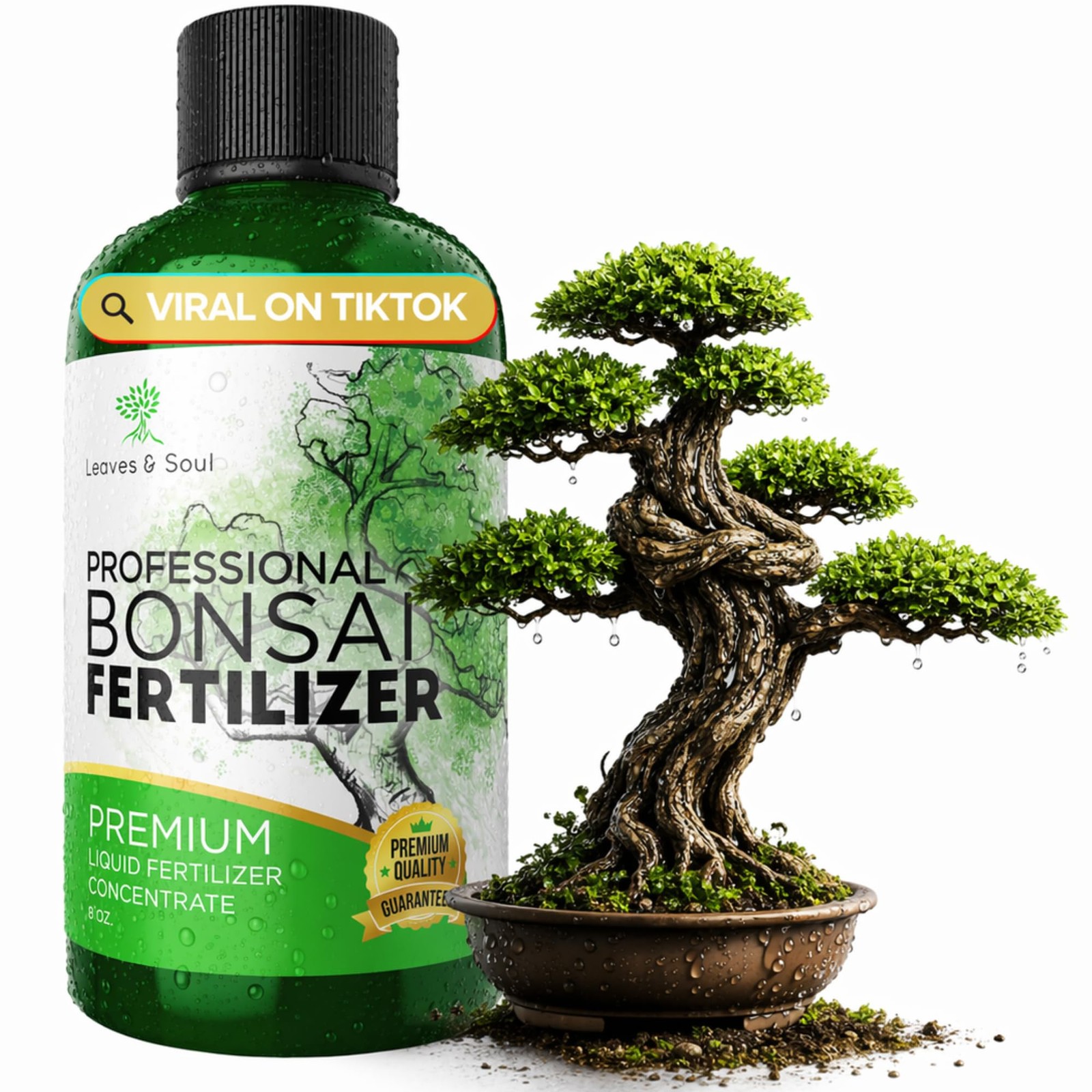 Professional Bonsai Fertilizer Liquid 3-1-2 Concentrate 8 oz Premium Liquid
