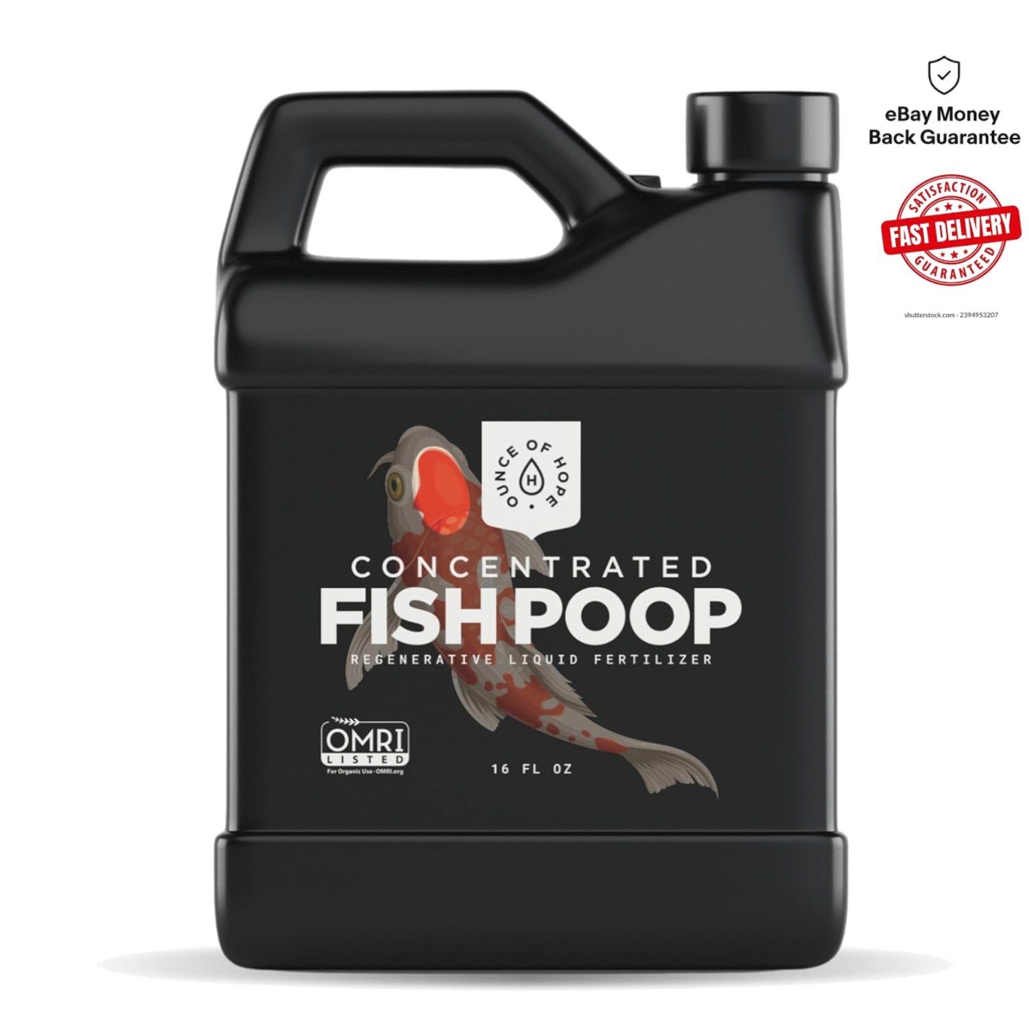 Natural Concentrated Fish Poop Fertilizer – OMRI Listed, 16 Oz for All Plants