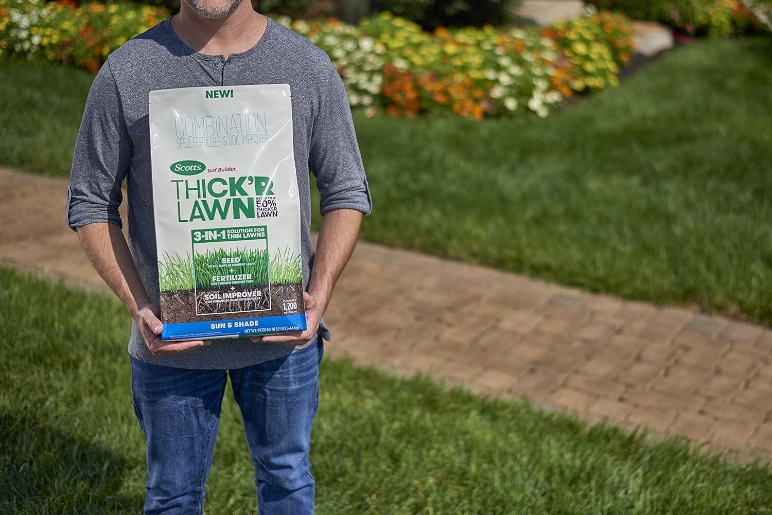 Transform Your Lawn: Turf Builder THICK’R LAWN – 3-in-1 Solution, 1,200 sq. ft.