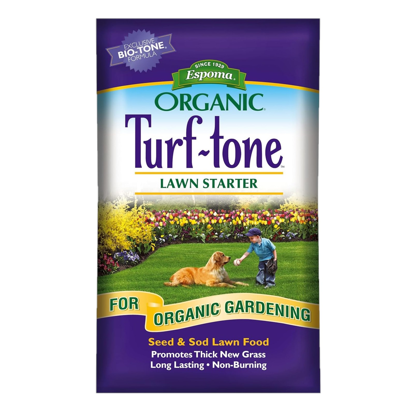 Espoma Organic Turf-Tone Lawn Starter Lawn Fertilizer with Nitrogen, 30lb