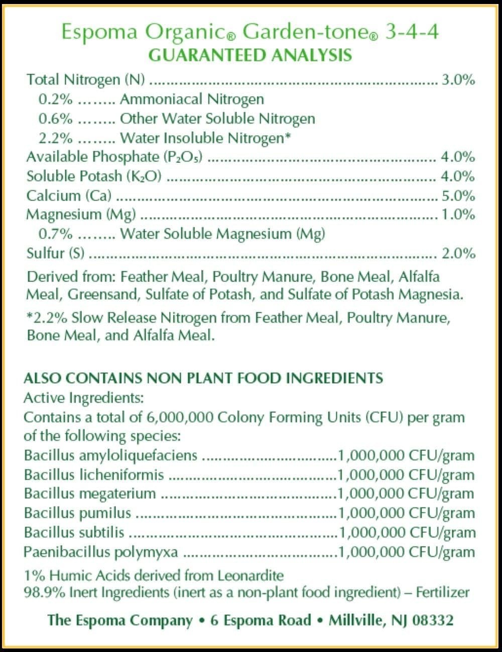 Garden-Tone 4 lb Organic 3-4-4 Fertilizer for Robust Vegetables & Herbs Growth