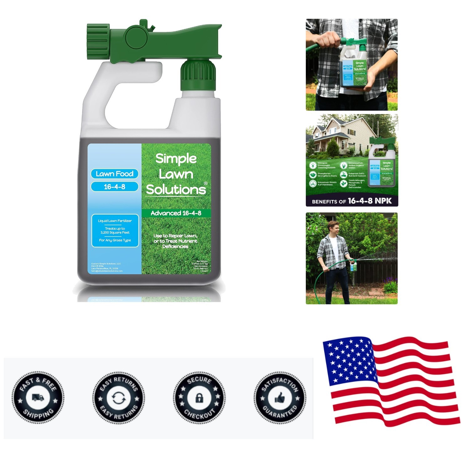 Eco-Friendly 16-4-8 Liquid Lawn Fertilizer – Enhances Growth for Any Grass Type