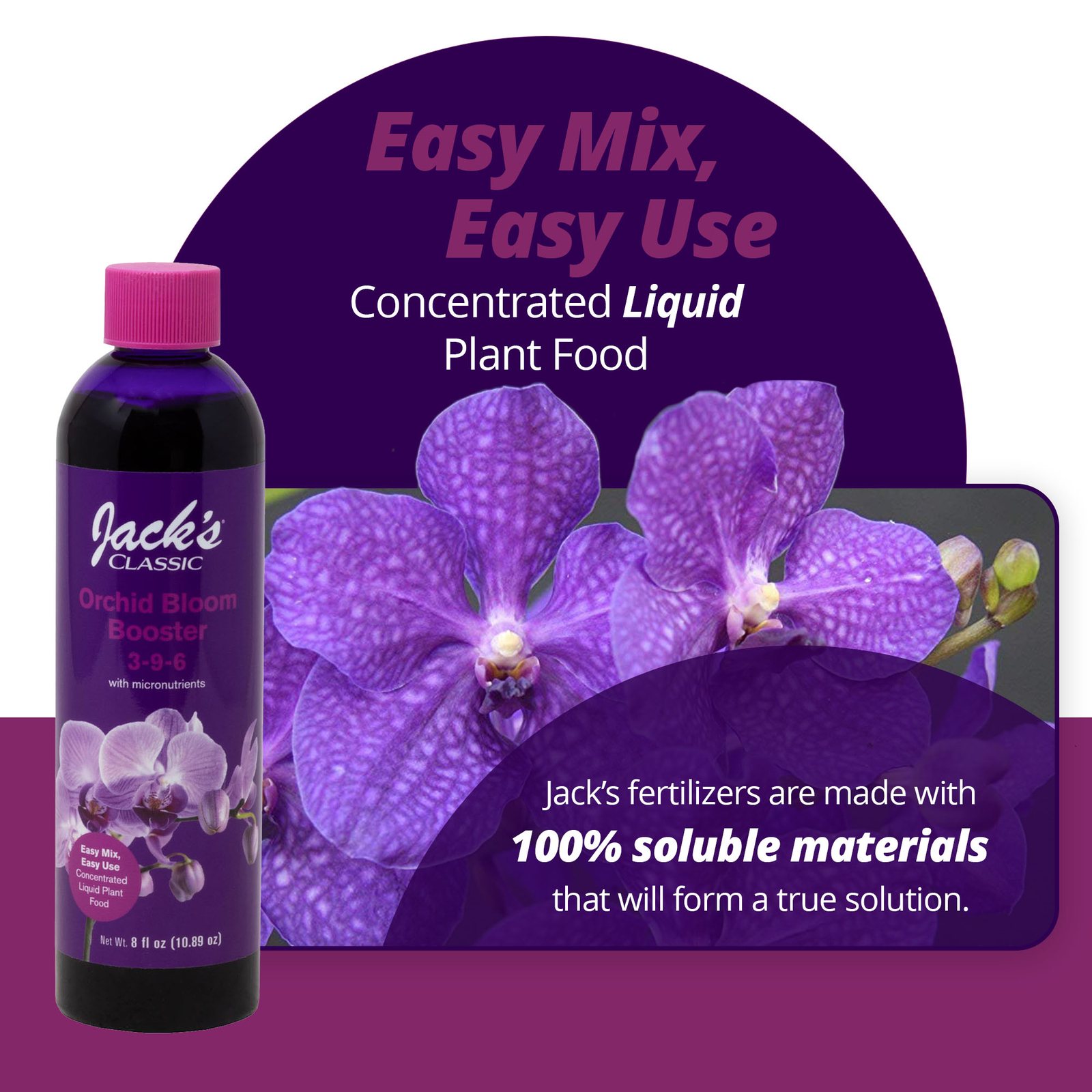 Jack’s Classic 3-9-6 Orchid Bloom Booster Fertilizer Concentrate, 8 fl. oz.