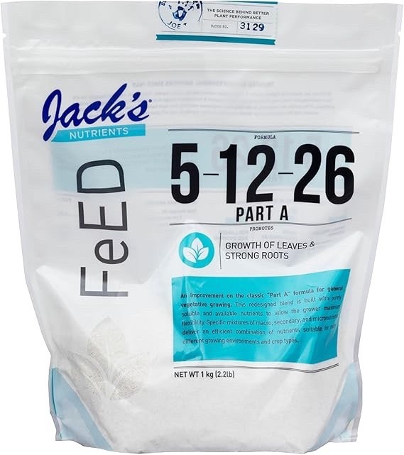 Jacks Classic 5-12-26 Water Soluble Fertilizer 2.2 lb for Hydroponic Systems