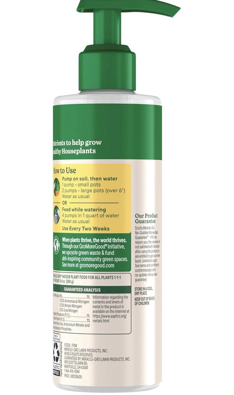 Miracle-Gro Indoor Plant Food for All Plants, 8 fl oz, 2-pack
