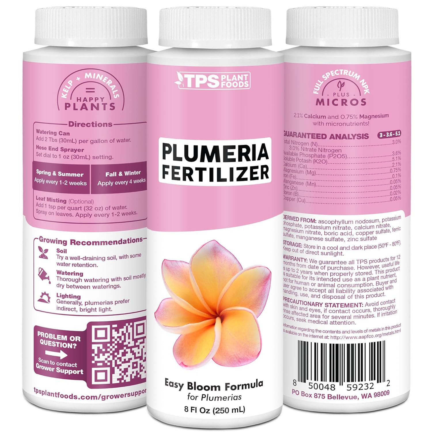Plumeria Fertilizer for All Frangipani and Tropical Plants, Liquid Plant Food 8