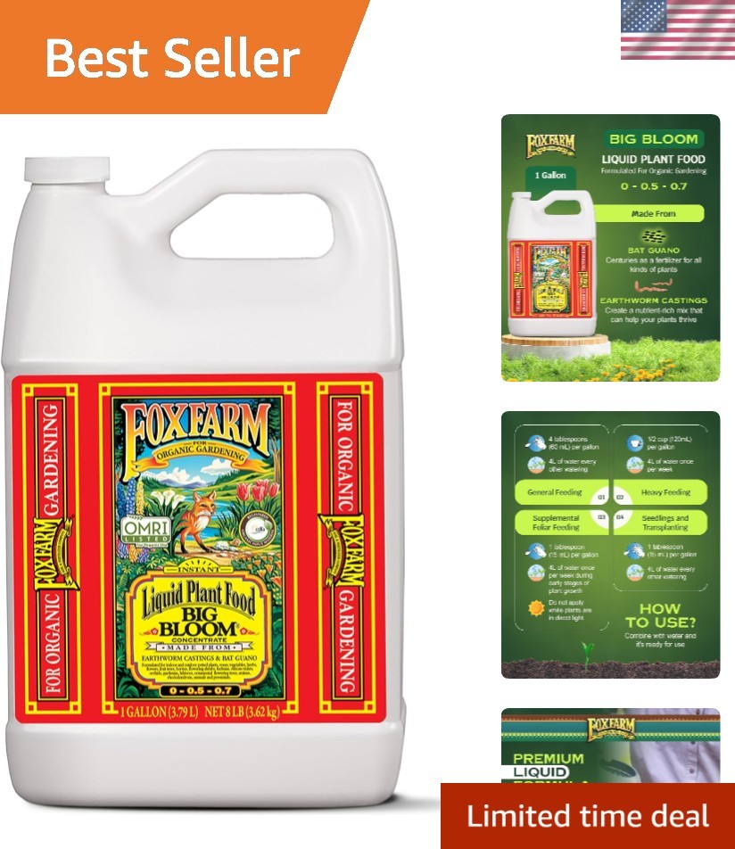 Versatile Big Bloom 1 Gallon Fertilizer for Flowers & Vegetables – Easy to Use