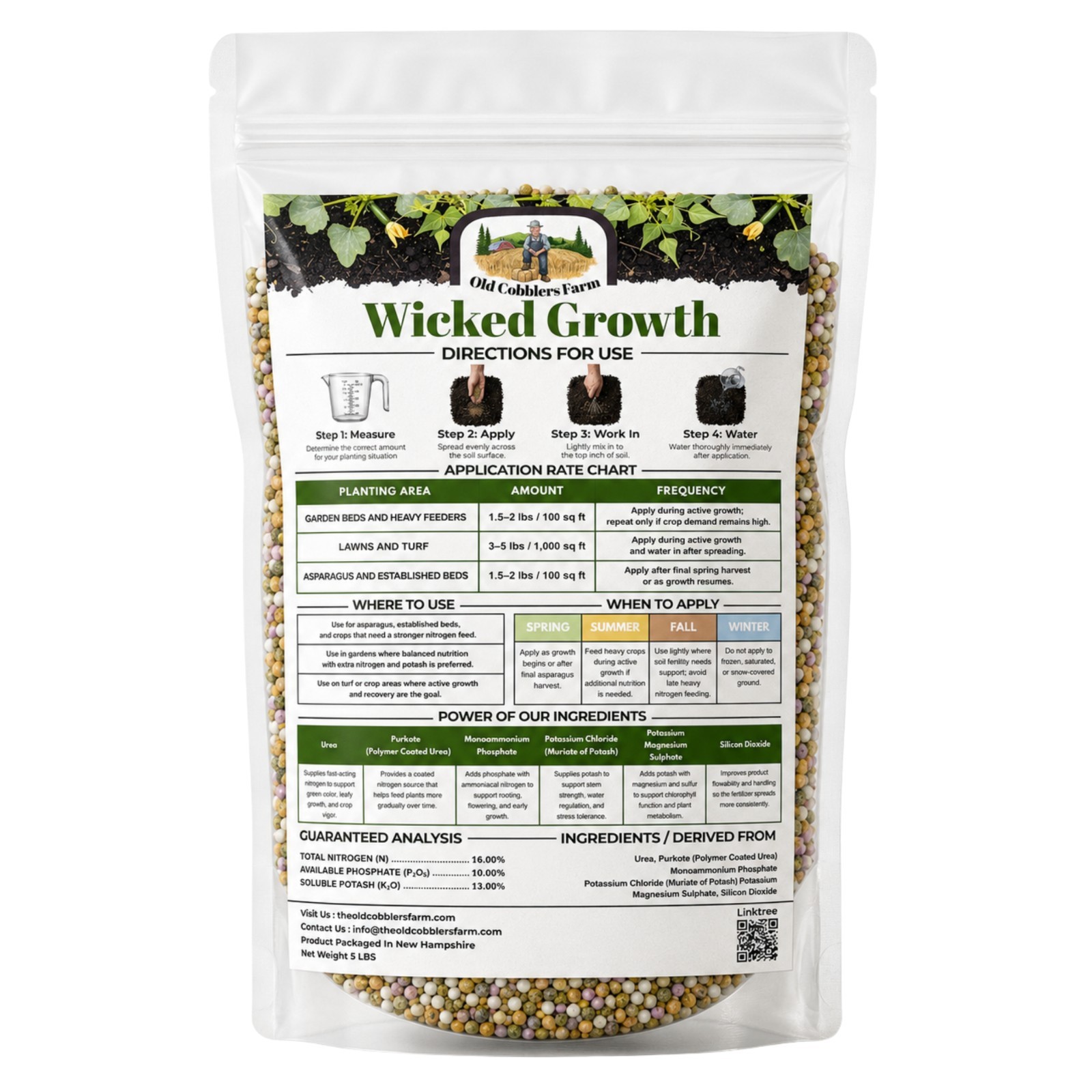 Old Cobblers Farm™ Wicked Growth Asparagus Fertilizer – Strong Roots & Stalks