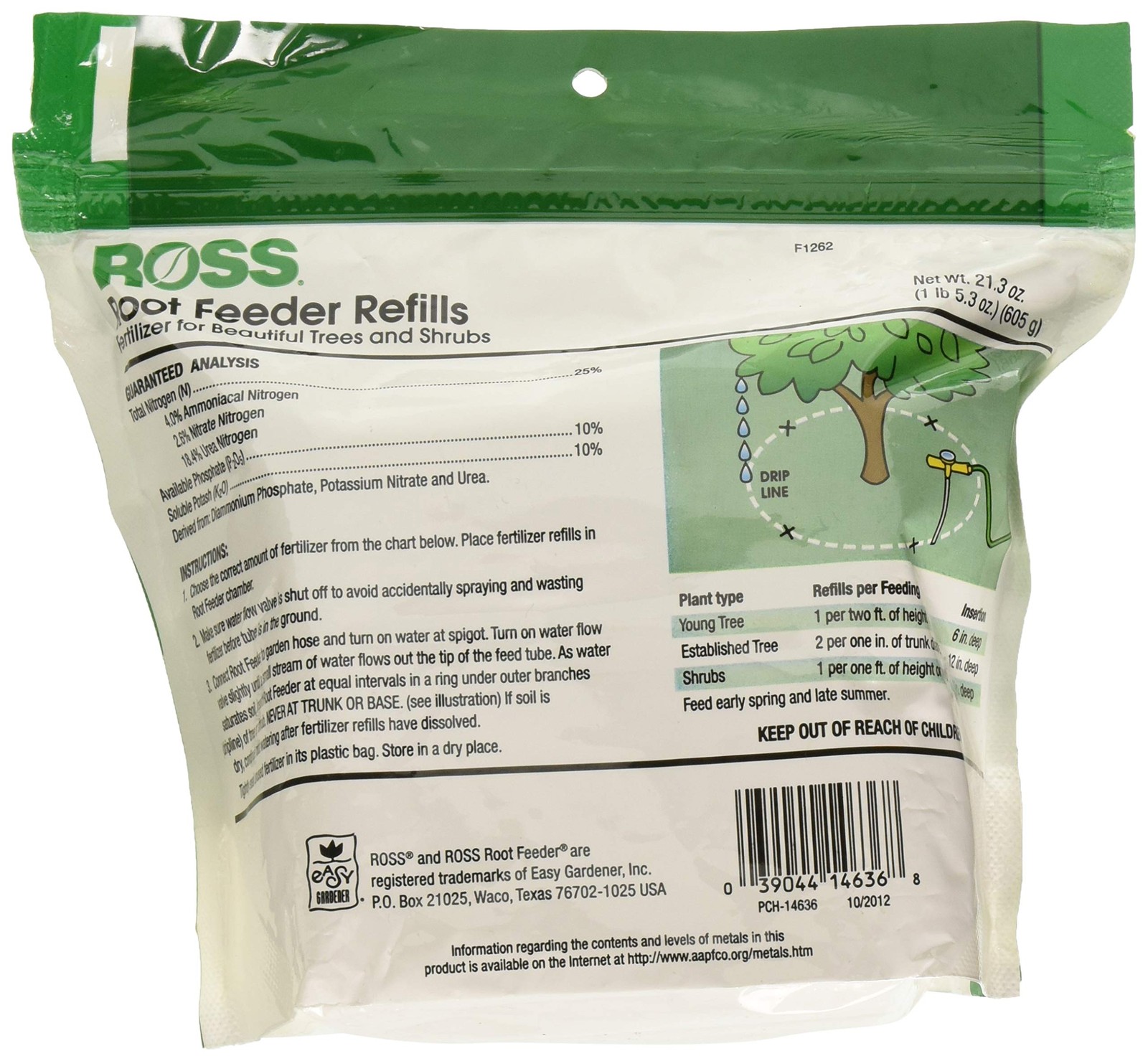 Ross 14636 Root Feeder Fertilizer Refills, Trees and Shrubs, 36 Count, White