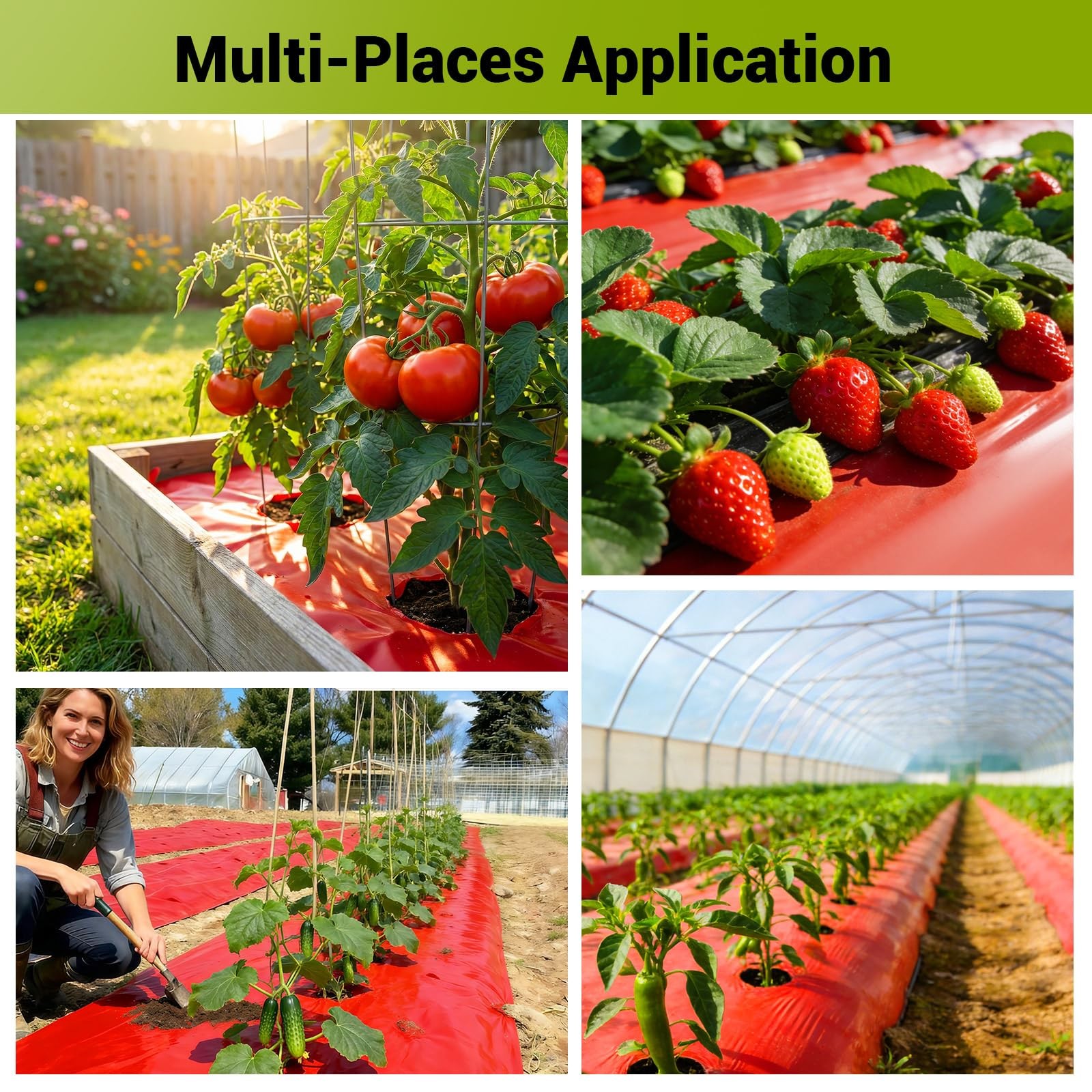4 Mil Red Plastic Mulch, 4 X 50 Ft Garden mulch, mulch
