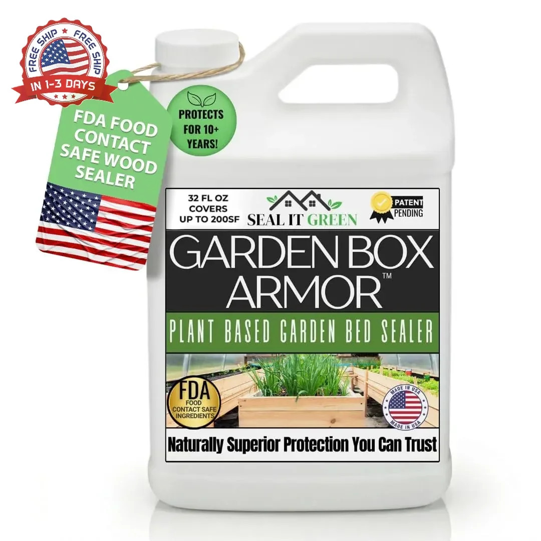 Garden Box Sealer | FDA Food Contact Safe Plant-Based Wood Sealant for Raised Be