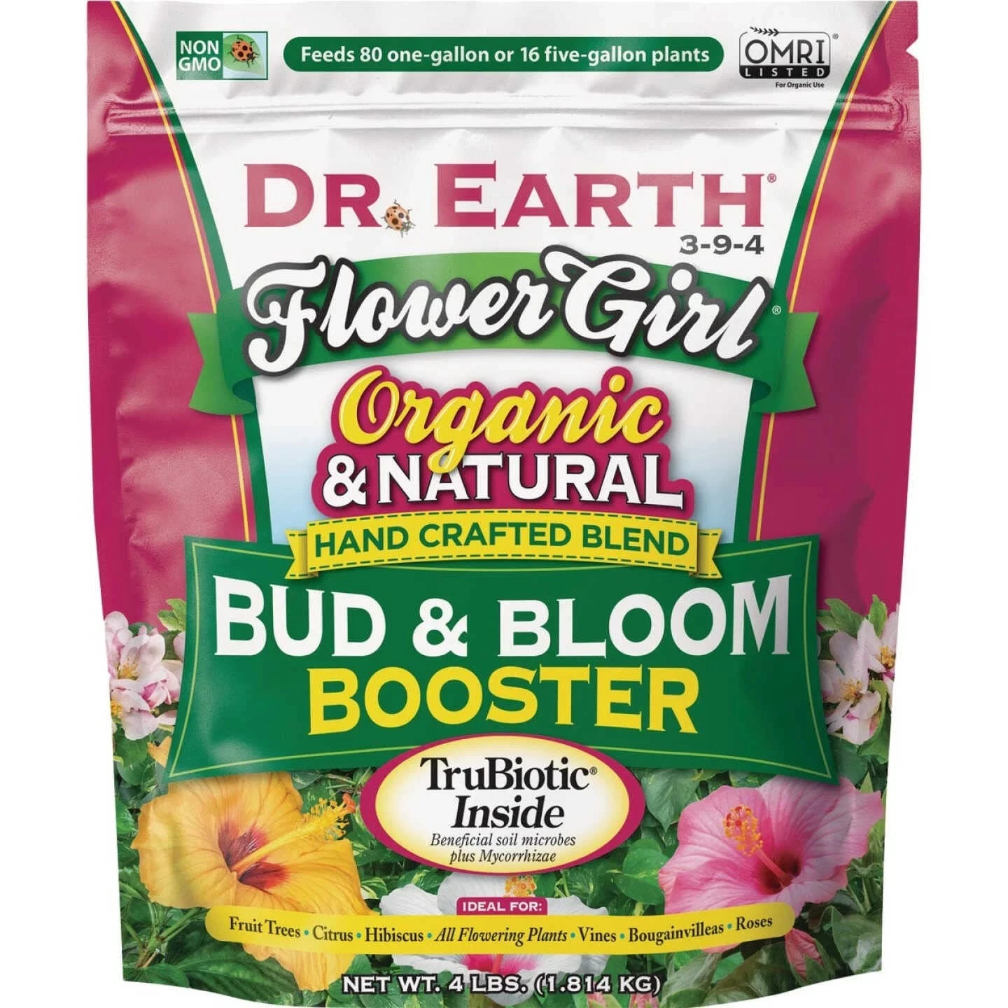 Dr. Earth Flower Girl Bud & Bloom 3-9-4 Organic Fertilizer Formula, 4-Pound…