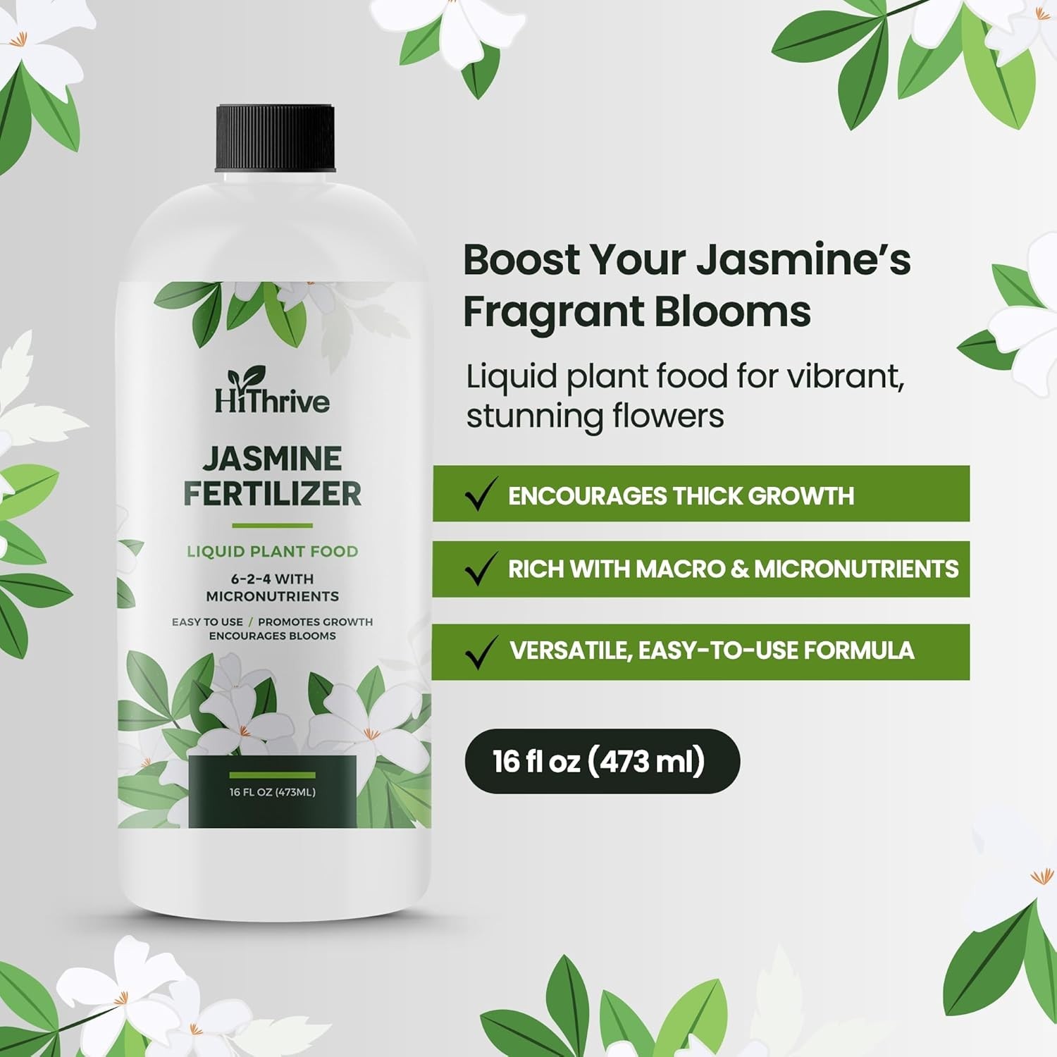 16oz Jasmine Fertilizer – Promotes Vibrant Blooms & Growth for Indoor & Outdo…