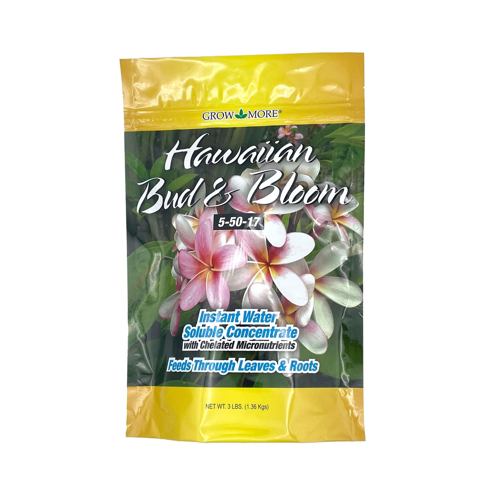 Grow More Urea-Free Hawaiian Bud and Bloom 5-50-17 Fertilizer – 3lbs of 3 lbs
