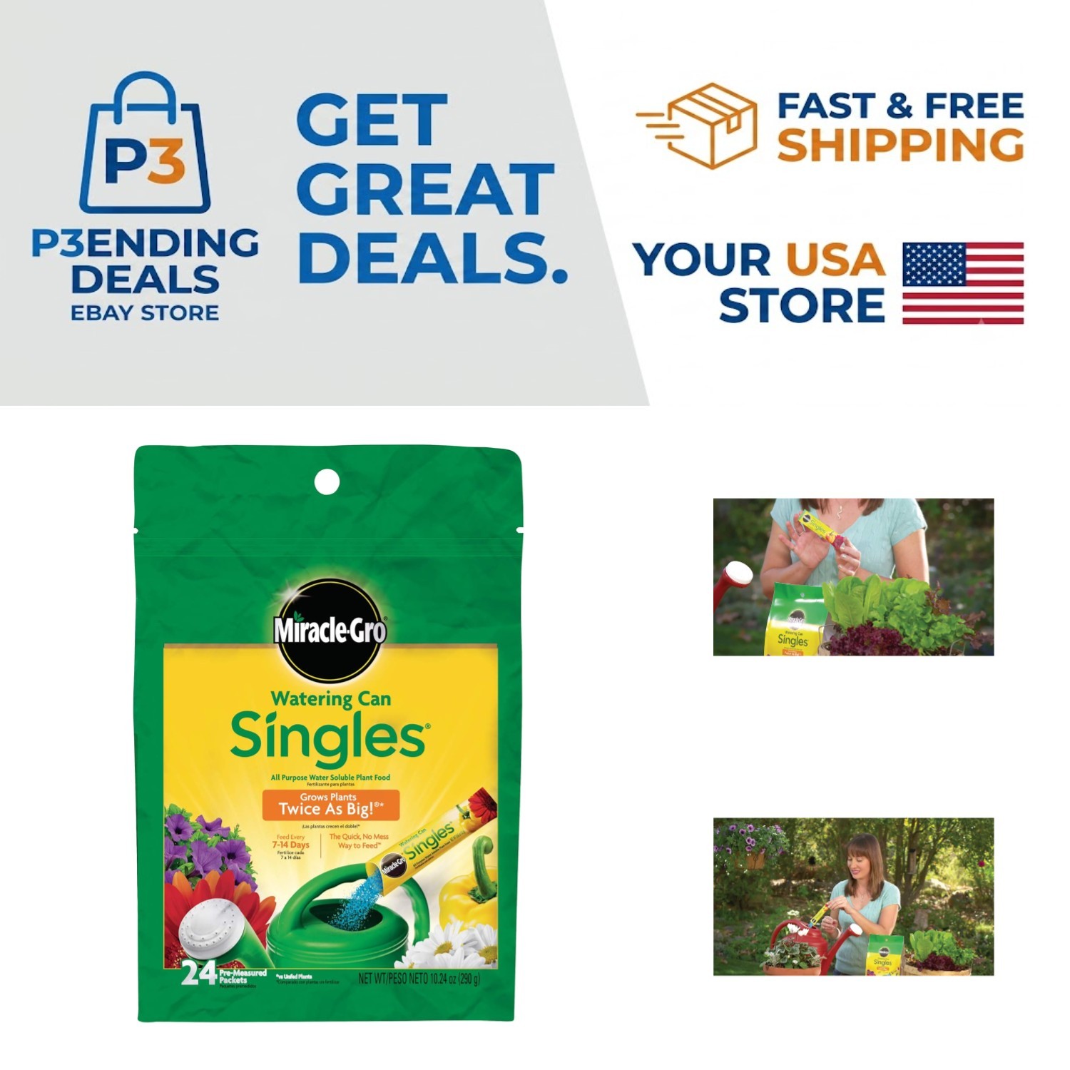 Water Soluble Miracle-Gro All Purpose Plant Fertilizer – 24 Easy to Use Packets